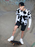 Stylish Black Printed Polo T-Shirt